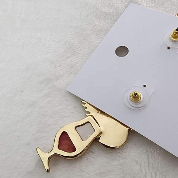 Cocktail Earrings Dangle Daiquiri Drinks Multicolor Metal for Pierced Ears NEW - Picture 4 of 6